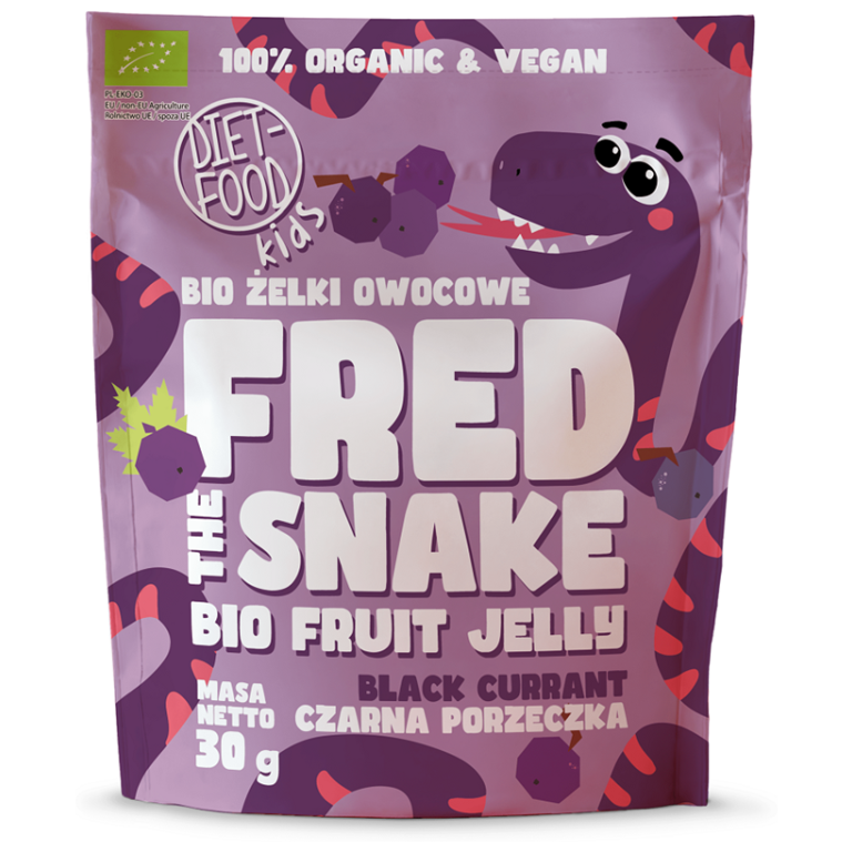 ŻELKI CZARNA PORZECZKA BIO 30 g - DIET-FOOD (FRED THE SNAKE)