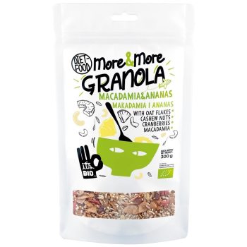 GRANOLA Z ORZECHAMI MAKADAMIA I ANANASEM BIO 300 g - DIET-FOOD (MORE & MORE)