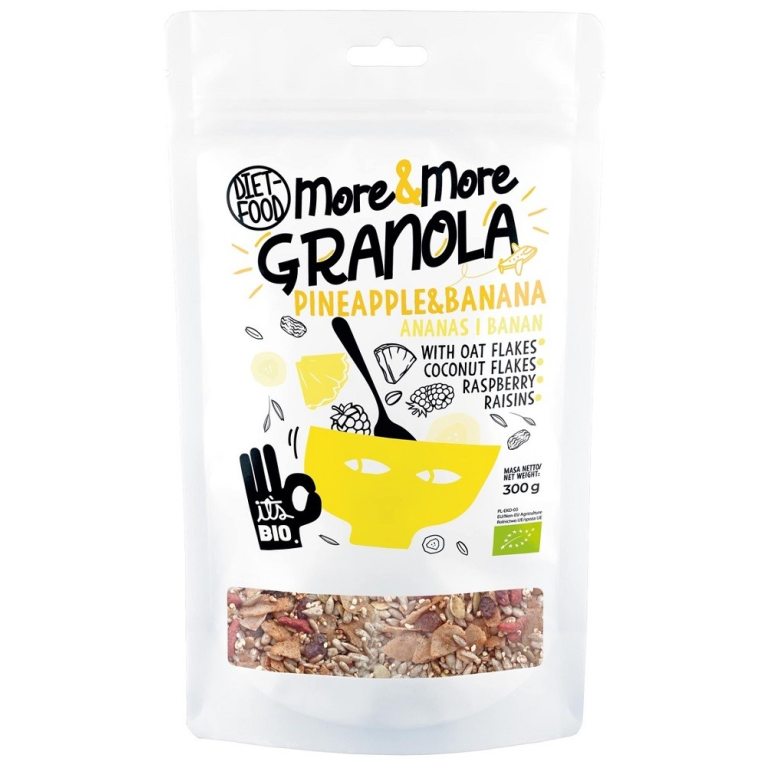 GRANOLA Z ANANASEM I BANANEM BIO 300 g - DIET-FOOD (MORE & MORE)