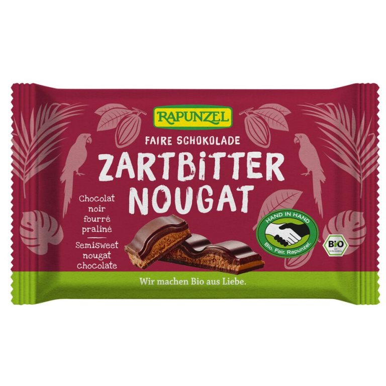 CZEKOLADA GORZKA Z NADZIENIEM NUGATOWYM BIO 100 g - RAPUNZEL