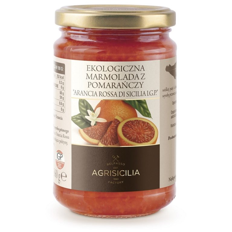 MARMOLADA Z CZERWONYCH POMARAŃCZY BIO 360 g - AGRISICILIA