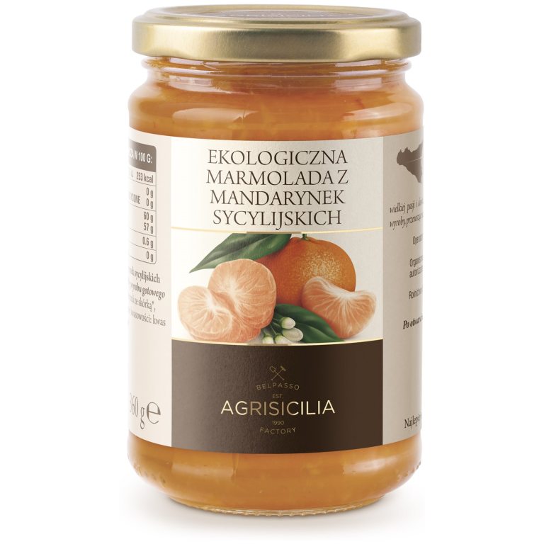 MARMOLADA Z MANDARYNEK SYCYLIJSKICH BIO 360 g - AGRISICILIA