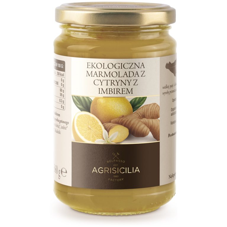 MARMOLADA Z CYTRYN Z IMBIREM BIO 360 g - AGRISICILIA