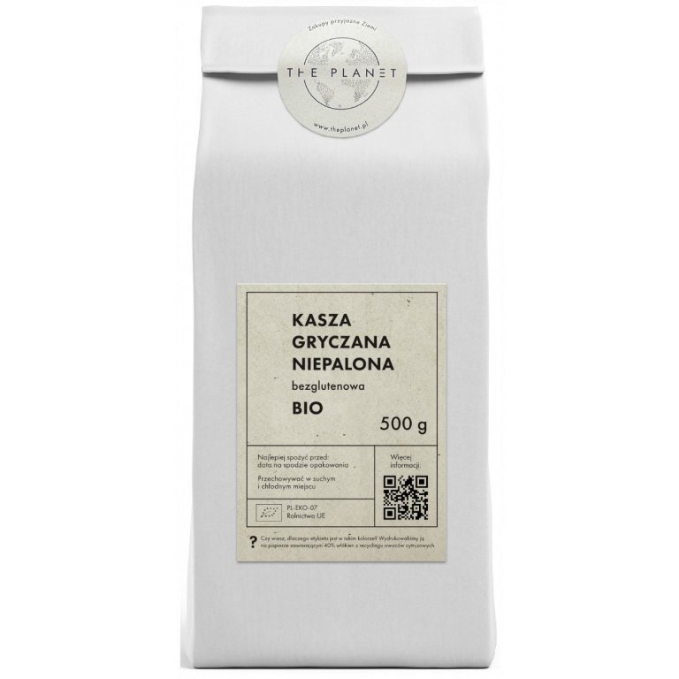 KASZA GRYCZANA NIEPALONA BEZGLUTENOWA BIO 500 g - THE PLANET