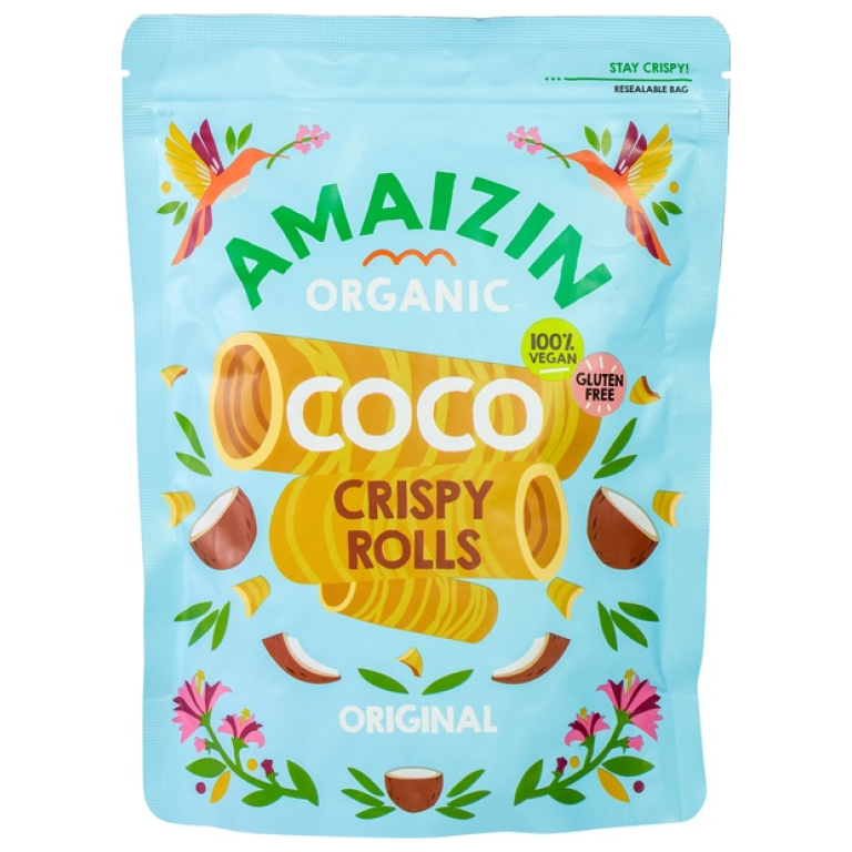 RURKI WAFLOWE KOKOSOWE BEZGLUTENOWE BIO 140 g - AMAIZIN