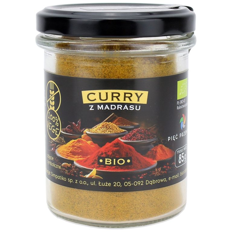 CURRY Z MADRASU BEZGLUTENOWE BIO 85 g - PIĘĆ PRZEMIAN