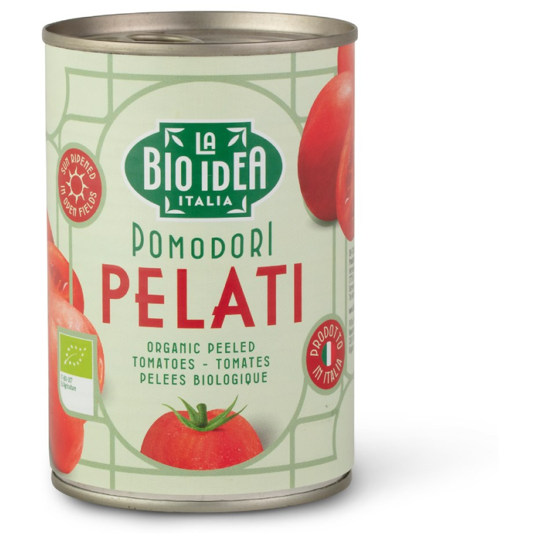 POMIDORY PELATI BEZ SKÓRY BIO 400 g (240 g) - LA BIO IDEA
