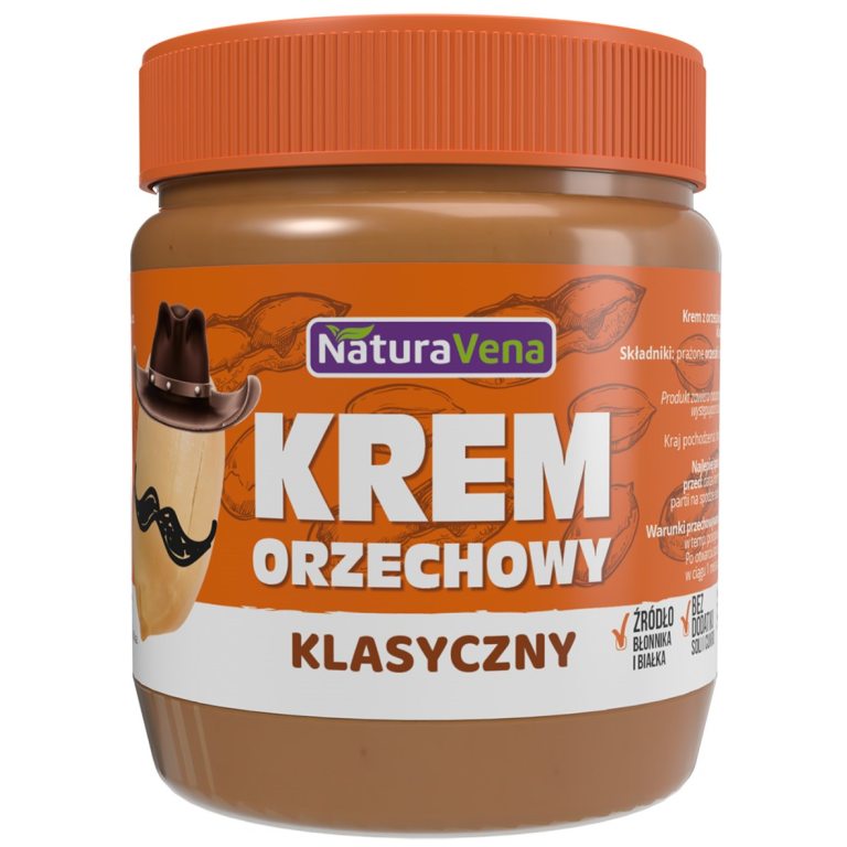 KREM ORZECHOWY KLASYCZNY 100 % BEZ DODATKU SOLI I CUKRÓW 340 g - NATURAVENA