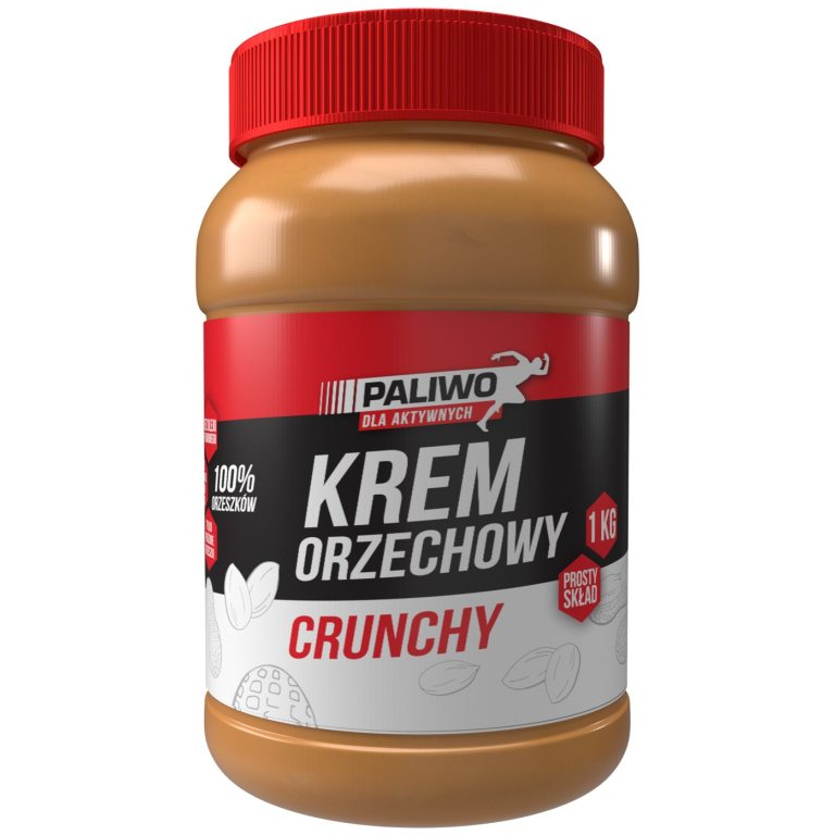 KREM ORZECHOWY CRUNCHY 100 % BEZ DODATKU SOLI I CUKRÓW 1 kg  - PALIWO DLA AKTYWNYCH