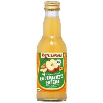 SHOT NA ODPORNOŚĆ JABŁKO - IMBIR - KURKUMA BIO 200 ml - BEUTELSBACHER