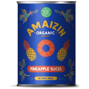 ANANAS PLASTRY W SOKU WŁASNYM BIO 400 g (225 g) - AMAIZIN
