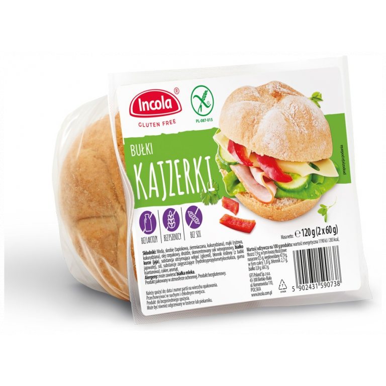 BUŁKI KAJZERKI BEZGLUTENOWE (2 x 60 g) 120 g - INCOLA