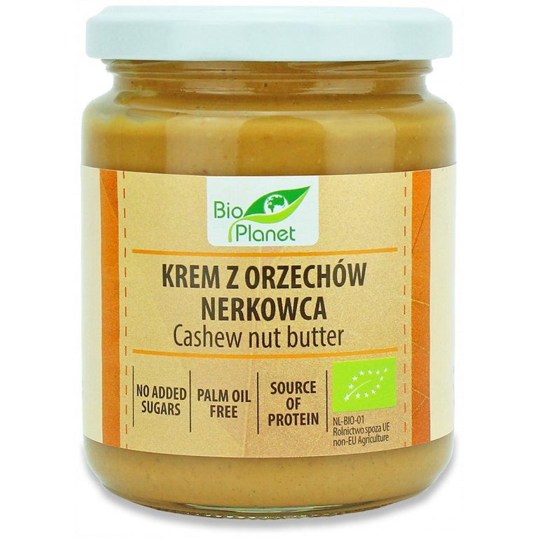 KREM Z PRAŻONYCH ORZECHÓW NERKOWCA BIO 250 g - BIO PLANET