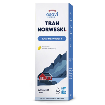 TRAN NORWESKI OMEGA-3 (1000 mg) O SMAKU CYTRYNOWYM 500 ml - OSAVI