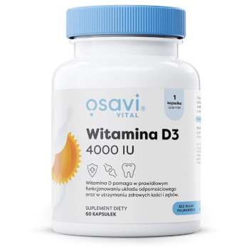 WITAMINA D3 100 µg (4000 j.m) BEZGLUTENOWA 60 KAPSUŁEK - OSAVI