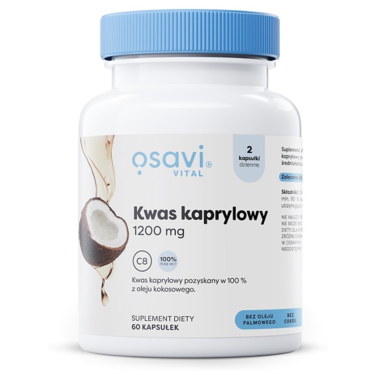 KWAS KAPRYLOWY (600 mg) BEZGLUTENOWY 60 KAPSUŁEK - OSAVI