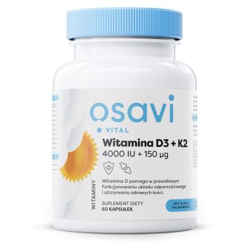 WITAMINA K2 + D3 BEZGLUTENOWA 60 KAPSUŁEK - OSAVI