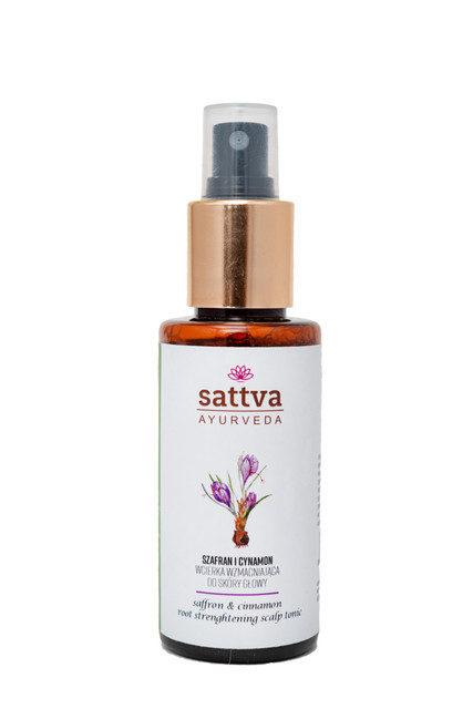 WCIERKA DO SKÓRY GŁOWY WZMACNIAJĄCA SZAFRAN I CYNAMON 100 ml - SATTVA (AYURVEDA)