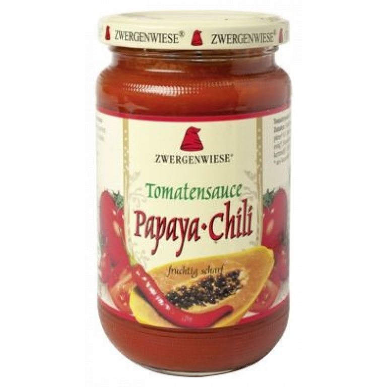 SOS POMIDOROWY PAPAYA - CHILI (PIKANTNY) BEZGLUTENOWY BIO 350 g - ZWERGENWIESE