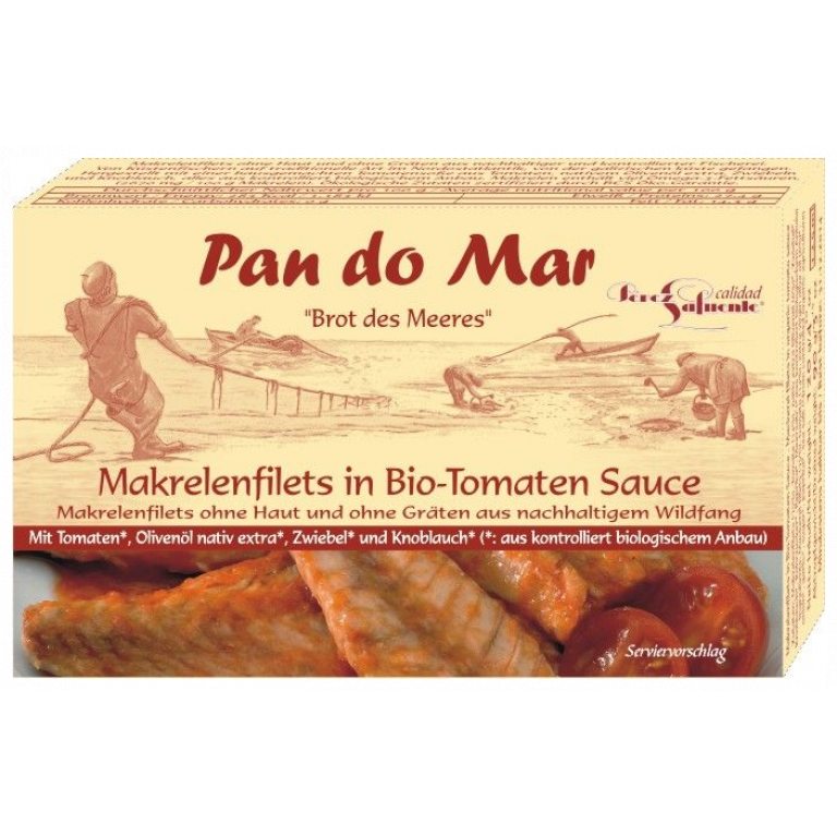 MAKRELA FILETY W BIO SOSIE POMIDOROWYM 120 g (90 g) - PAN DO MAR