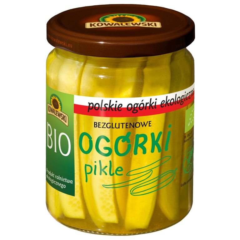 OGÓRKI PIKLE BEZGLUTENOWE BIO 480 g (270 g) - KOWALEWSKI