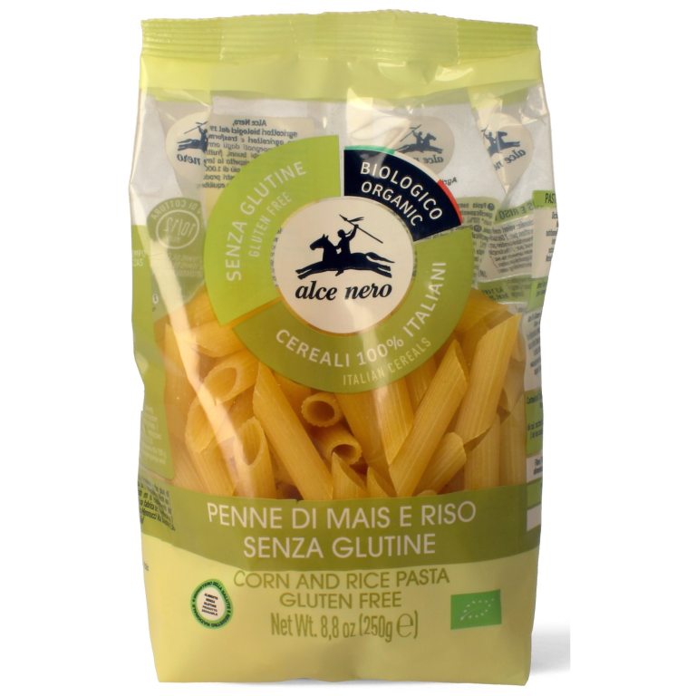 MAKARON (KUKURYDZIANO - RYŻOWY) PENNE BEZGLUTENOWY BIO 250 g - ALCE NERO