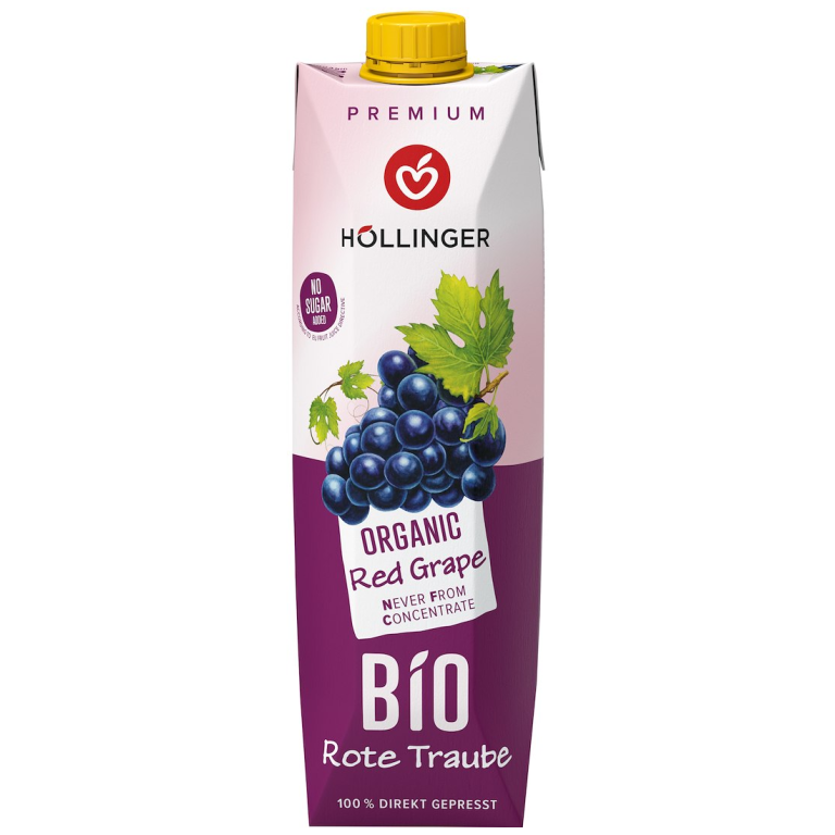 SOK Z CZERWONYCH WINOGRON NFC BIO 1 L - HOLLINGER