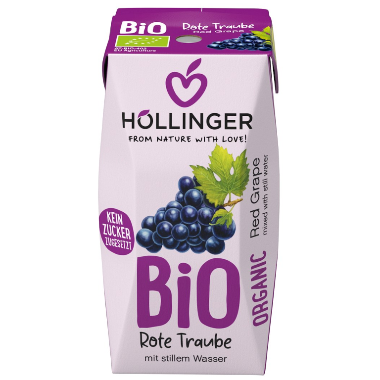 NEKTAR Z CZERWONYCH WINOGRON BEZ DODATKU CUKRÓW BIO 200 ml - HOLLINGER