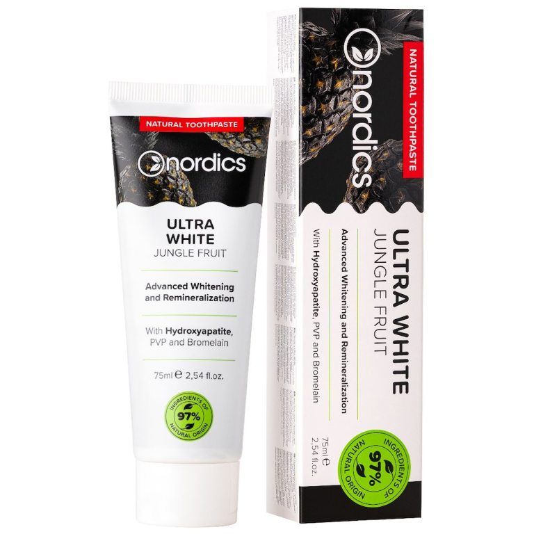 PASTA DO ZĘBÓW ULTRA WHITE JUNGLE FRUIT BEZ FLUORU 75 ml - NORDICS