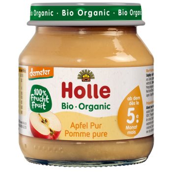 JABŁKO BEZ DODATKU CUKRÓW BEZGLUTENOWE OD 5 MIESIĄCA DEMETER BIO 125 g (SŁOIK) - HOLLE