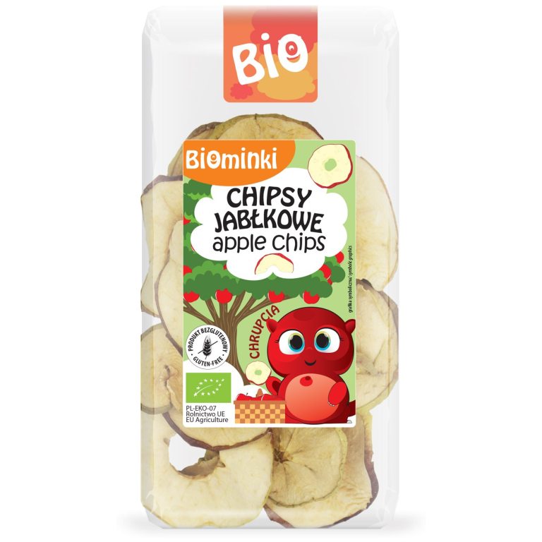 CHIPSY JABŁKOWE BEZGLUTENOWE BIO 30 g - BIOMINKI
