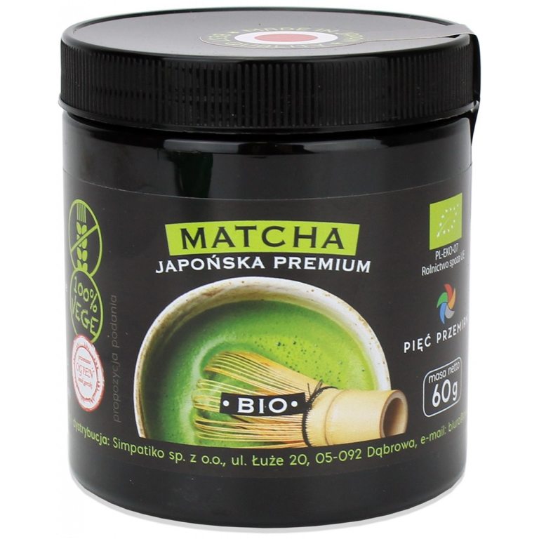 HERBATA ZIELONA MATCHA BEZGLUTENOWA BIO 60 g - PIĘĆ PRZEMIAN