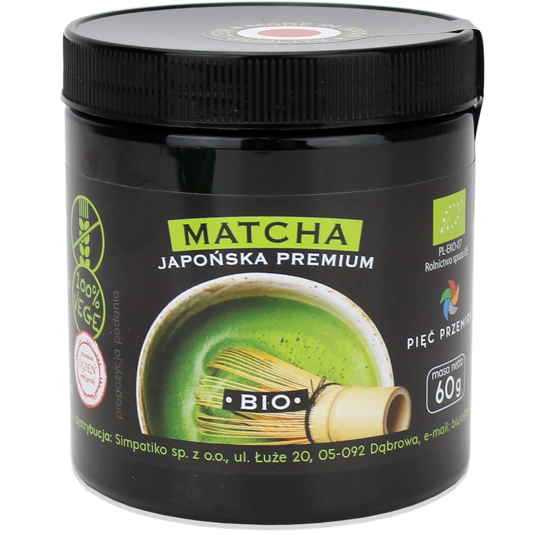 HERBATA ZIELONA MATCHA BEZGLUTENOWA BIO 60 g - PIĘĆ PRZEMIAN