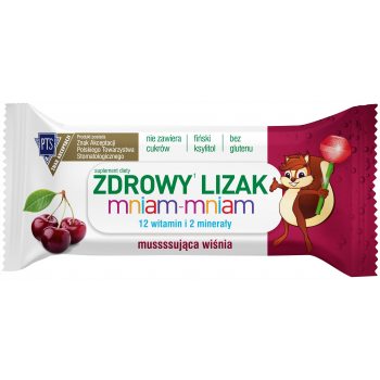 LIZAK KULKA O SMAKU MUSUJĄCEJ WIŚNI Z WITAMINAMI I MINERAŁAMI BEZGLUTENOWY 6 g - MNIAM MNIAM STARPHARMA