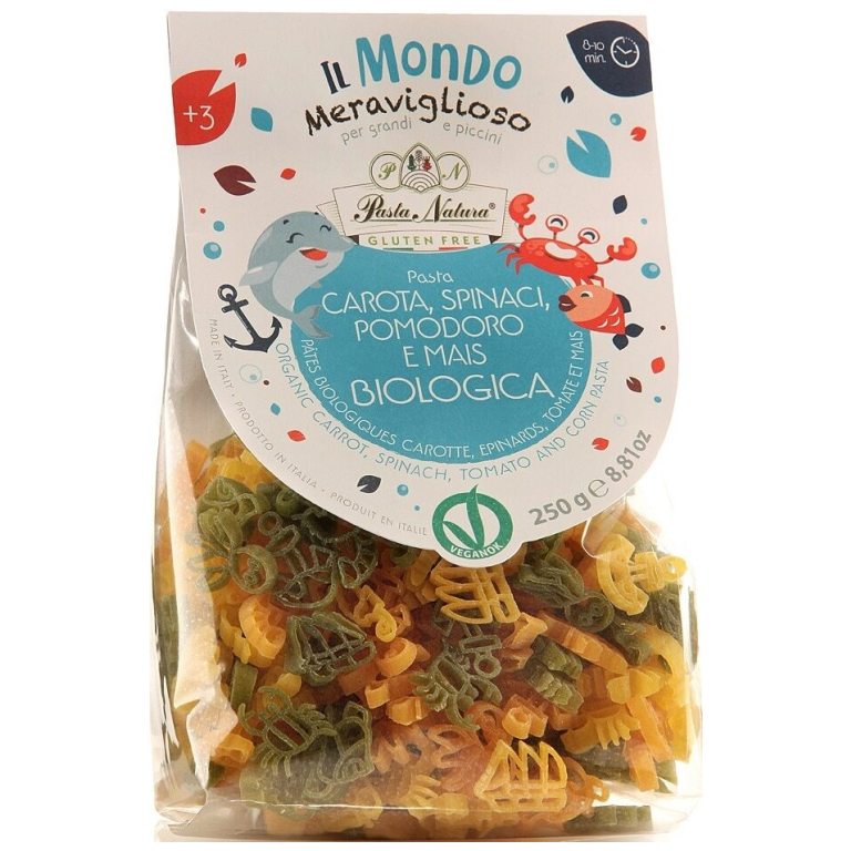 MAKARON (KUKURYDZIANY TRÓJKOLOROWY) DLA DZIECI OCEAN BEZGLUTENOWY BIO 250 g - PASTA NATURA