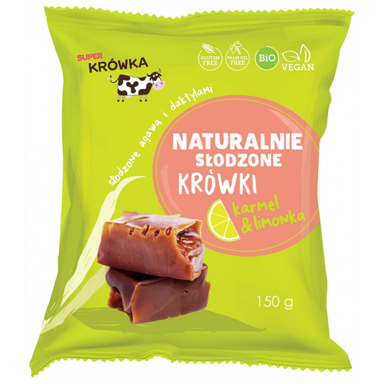 KRÓWKI O SMAKU KARMELU I LIMONKI BEZMLECZNE BEZGLUTENOWE BIO 150 g - ME GUSTO (SUPER KRÓWKA)