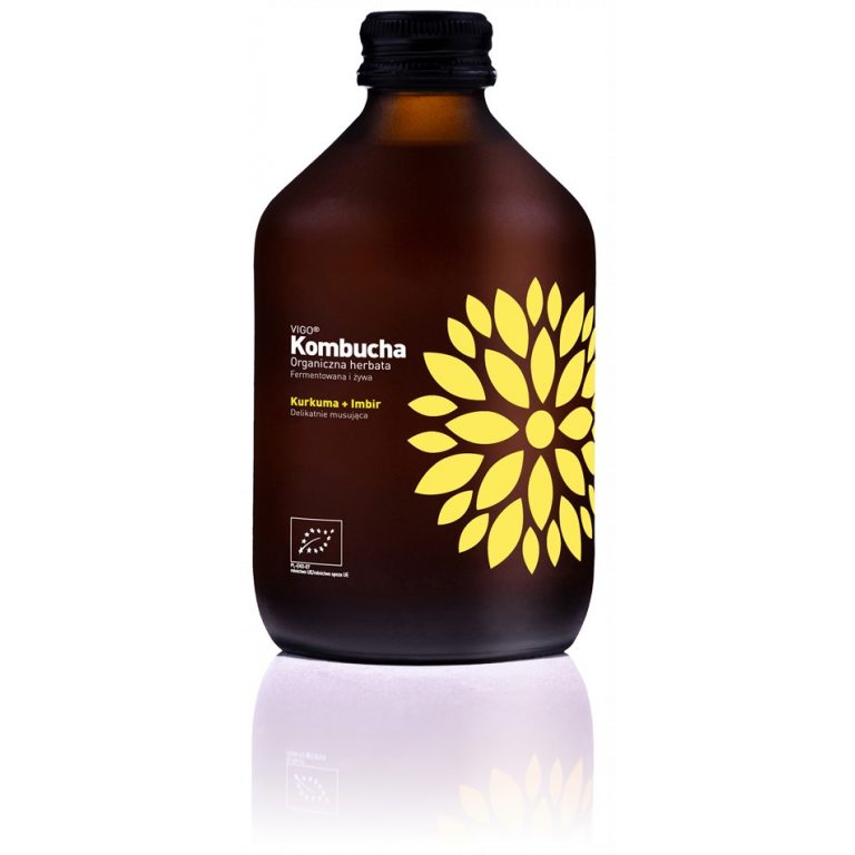 KOMBUCHA Z KURKUMĄ I IMBIREM BEZGLUTENOWA BIO 330 ml - VIGO