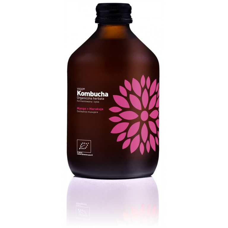 KOMBUCHA Z MANGO I MARAKUJĄ BEZGLUTENOWA BIO 330 ml - VIGO