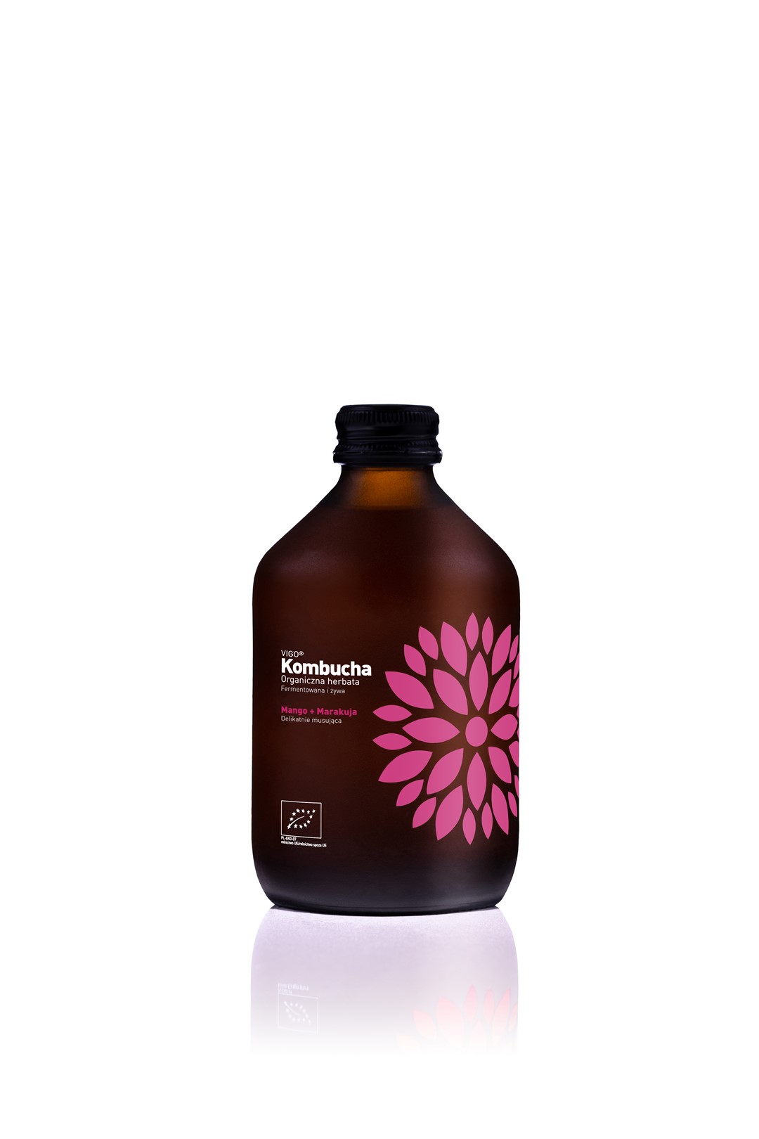 KOMBUCHA Z MANGO I MARAKUJĄ BEZGLUTENOWA BIO 330 ml - VIGO