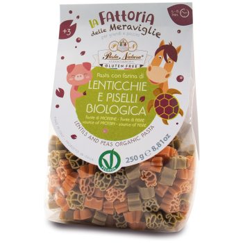 MAKARON (Z SOCZEWICY I GROSZKU) DLA DZIECI ZWIERZĘTA BEZGLUTENOWY BIO 250 g - PASTA NATURA