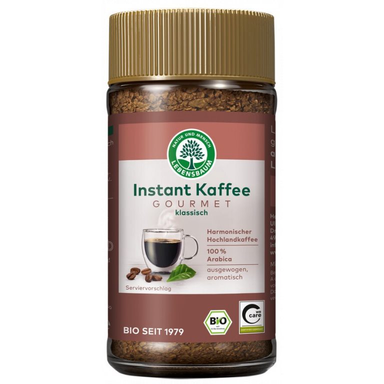 KAWA ROZPUSZCZALNA LIOFILIZOWANA ARABICA GOURMET 100 % BIO 100 g - LEBENSBAUM