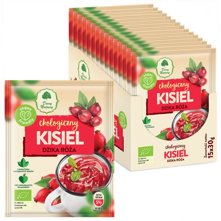 KISIEL INSTANT DZIKA RÓŻA BEZGLUTENOWY BIO 30 g - DARY NATURY