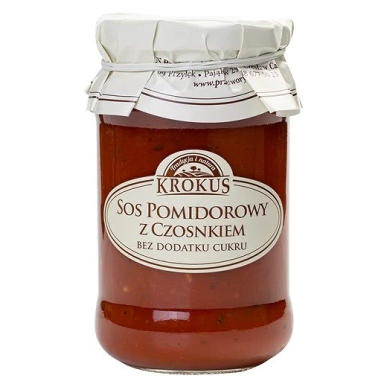 SOS POMIDOROWY Z CZOSNKIEM BEZ DODATKU CUKRÓW 340 g - KROKUS