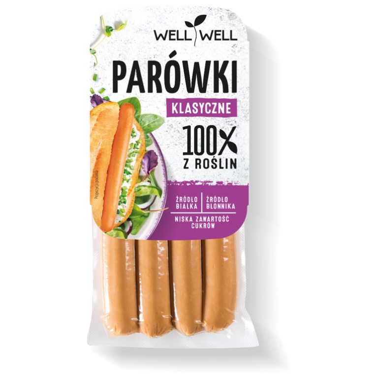 PARÓWKI ROŚLINNE KLASYCZNE 200 g - WELL WELL