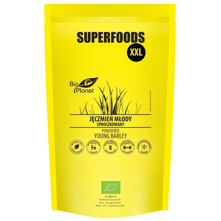 JĘCZMIEŃ MŁODY SPROSZKOWANY BIO 400 g - BIO PLANET SUPERFOODS