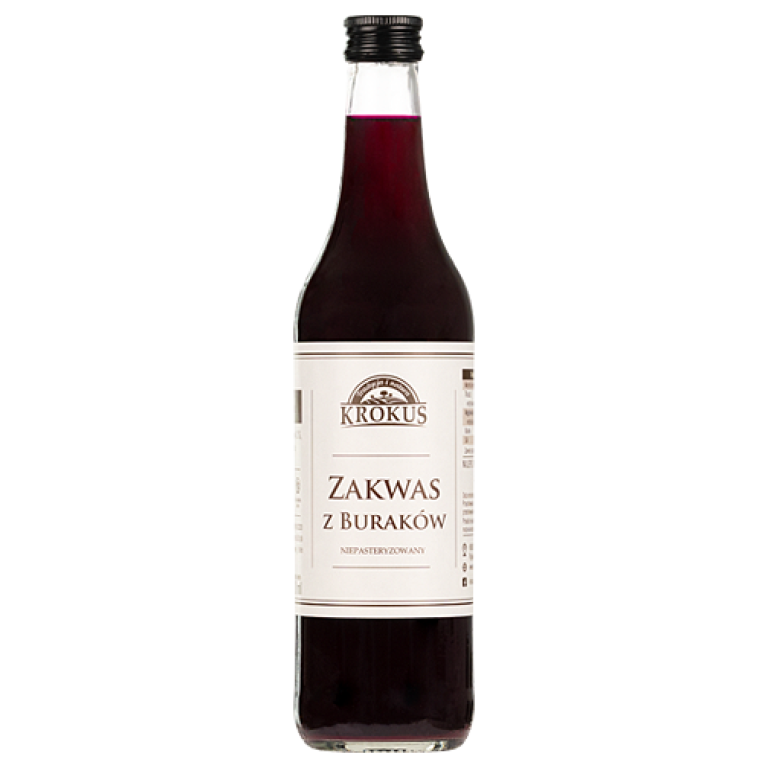 ZAKWAS Z BURAKÓW NIEPASTERYZOWANY BEZGLUTENOWY 500 ml - KROKUS