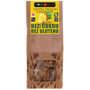 CIASTKA OWSIANE Z ANANASEM BEZ DODATKU CUKRÓW BEZGLUTENOWE 150 g - PURE&GOOD