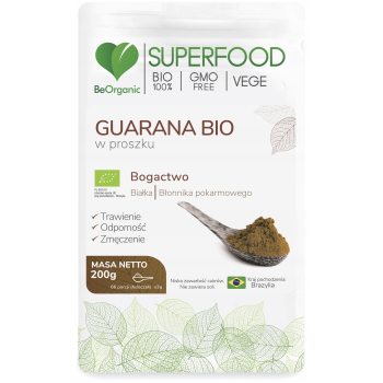 BEORGANIC Guarana BIO Proszek 200 g