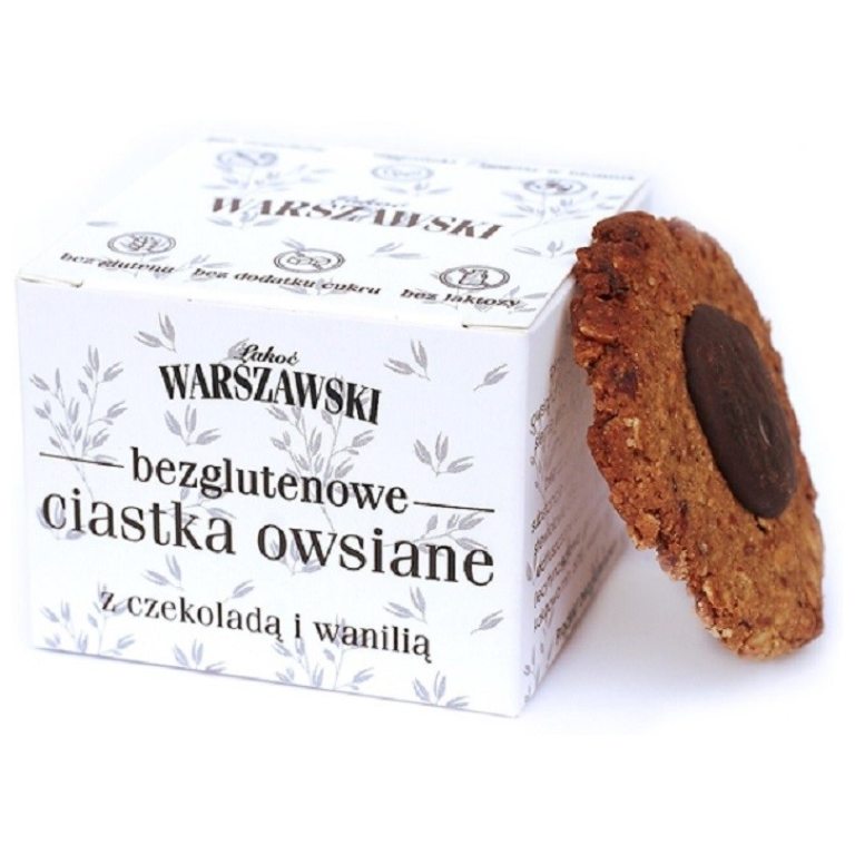 CIASTKA OWSIANE Z CZEKOLADĄ I WANILIĄ BEZGLUTENOWE 150 g - ŁAKOĆ WARSZAWSKI