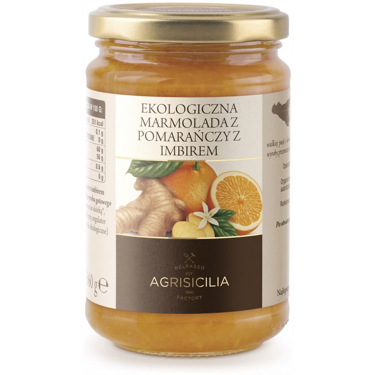 MARMOLADA Z POMARAŃCZY Z IMBIREM BIO 360 g - AGRISICILIA